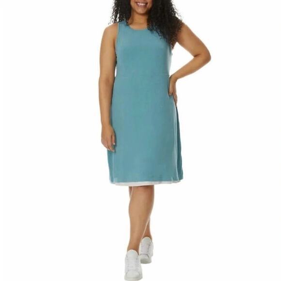 32 Degrees Women's Reversible Dress Green Cream XL NWT - Picture 1 of 7